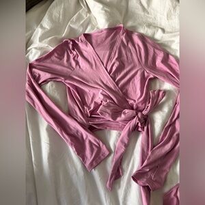 Beyond Yoga Pink Haze Wrap Top